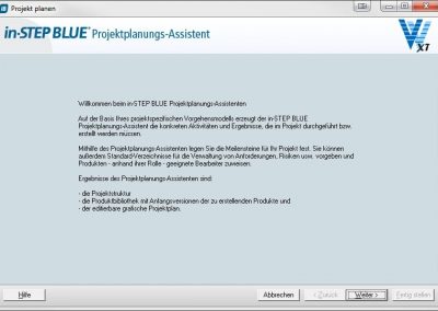 Projektplanungsassistent in in-STEP BLUE