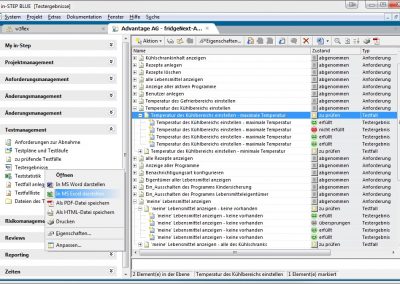 Testergebnisse exportieren mit in-STEP BLUE